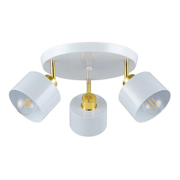 Таванна лампа Elza, регулируема, 3xE27 35W/220V, кръгла, бяла/златиста