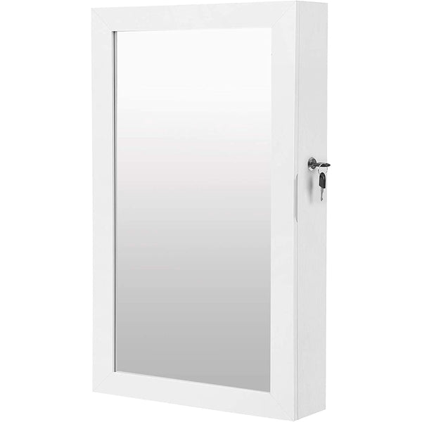 Стенен шкаф за бижута с огледало, бял Songmics 67 x 37 x 10,5 см