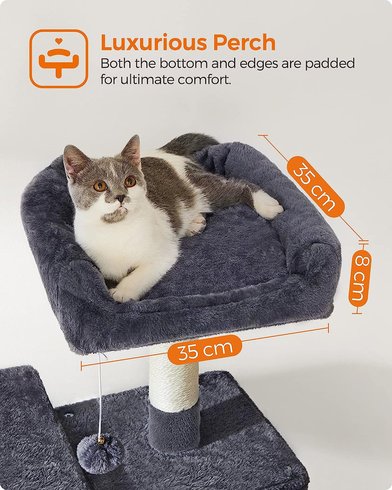 Игрален комплект за котки с хамак, 143 см Feandrea опушено сив