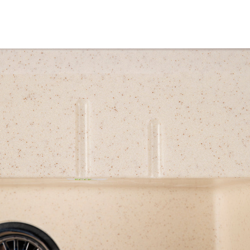 Кухненска квадратна мивка Ecostone 550х490мм, композитен материал, бежова
