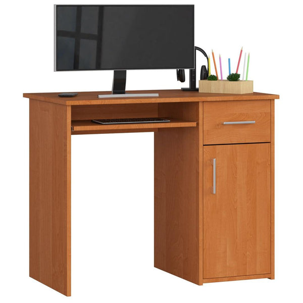 Компютърно бюро с 1 врата и 1 чекмедже 90 x 74 x 50 см елша