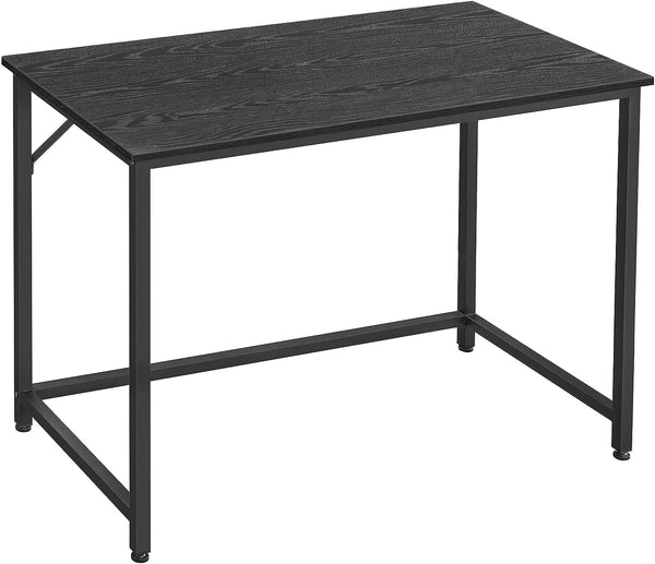Малко компютърно бюро, за спалня, учене, метална рамка, индустриален дизайн, черен, 50 x 100 x 75 см, Vasagle