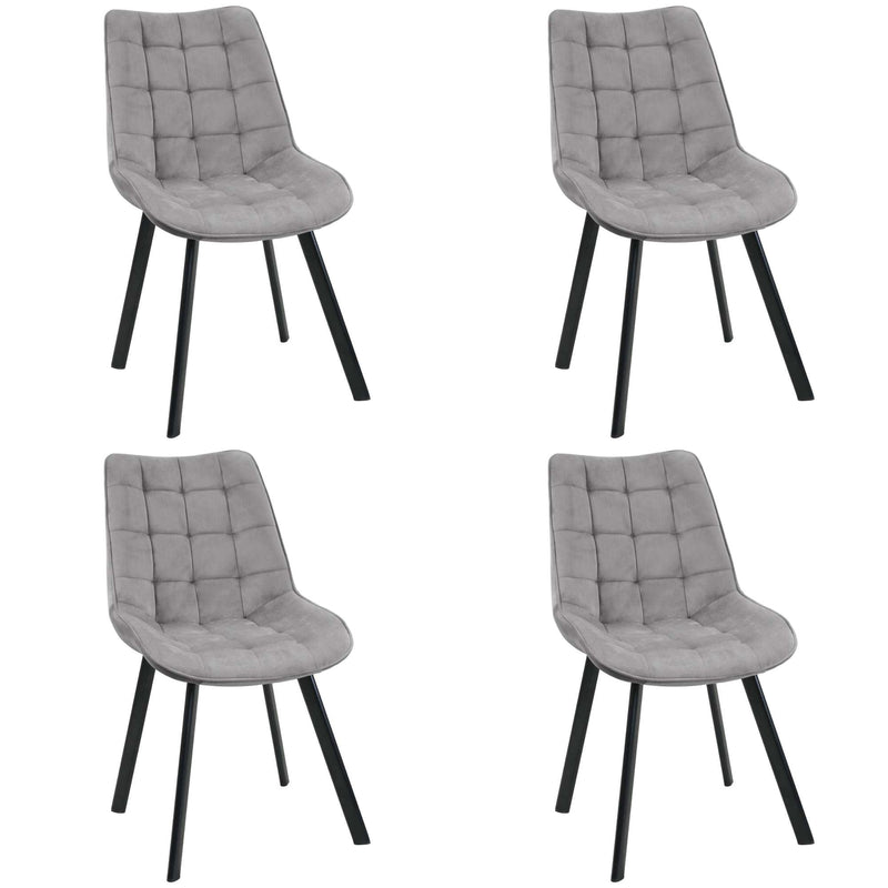 Комплект 4 тапицирани стола 90.5 x 50 x 43 см сив