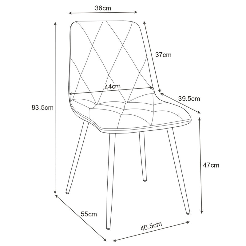 Тапициран стол 83.5 x 44 x 39.5 см зелен