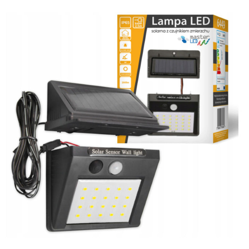 Соларна LED лампа със сензор за движение 20 SMD 2.5 м