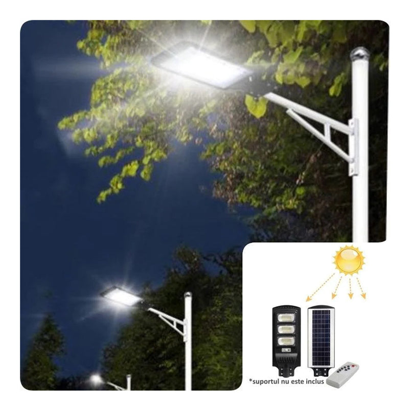 LED улична лампа със соларно пано и дистанционно управление IP65 6000K 150W