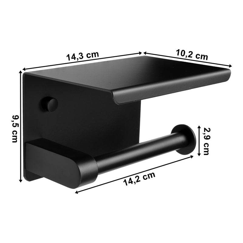 Метална закачалка за стена за тоалетна хартия - Belik черна