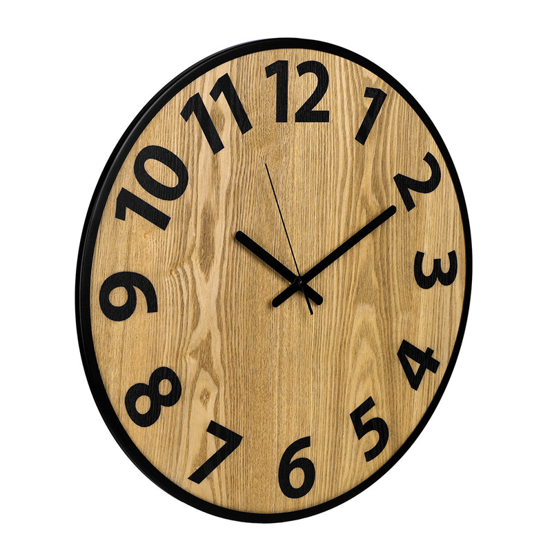 Стенен часовник Abbas дърво/черен метал 50 см