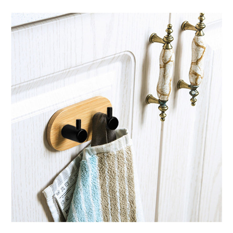 Стенна закачалка за кърпи - ключове - Kendar дърво/черна 9 x 4.5 x 3 см
