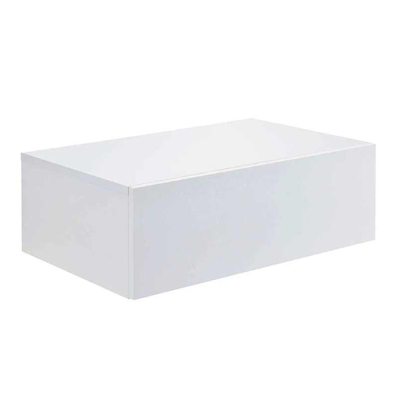 Нощно шкафче за стена - лъскаво бяло - модел 1 - 46 x 30 x 15 см