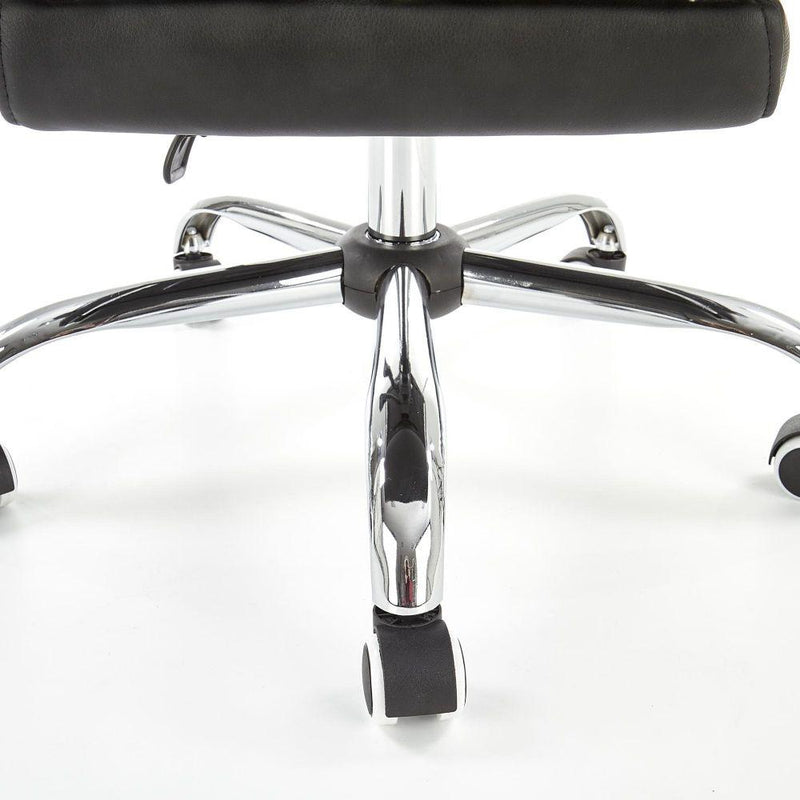 Директорски офис стол с подложка за крака Alvin, тапициран с черна еко кожа