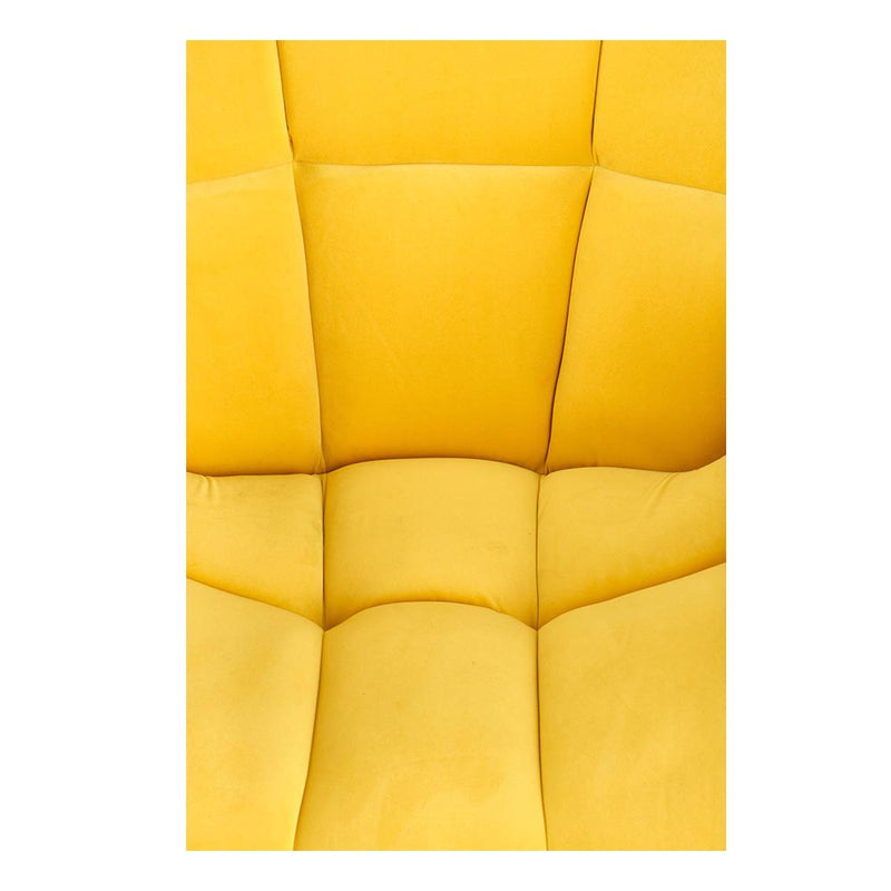 Тапициран фотьойл с плат Belton Velvet жълт 74 x 73 x 78 см