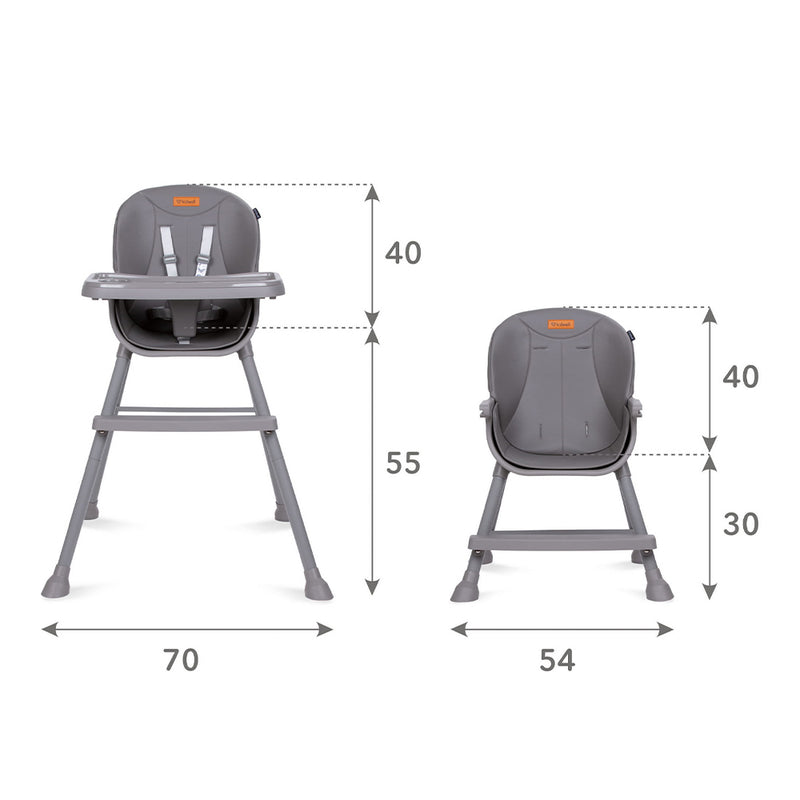 Детско столче за маса 4 в 1 - Eatan сиво