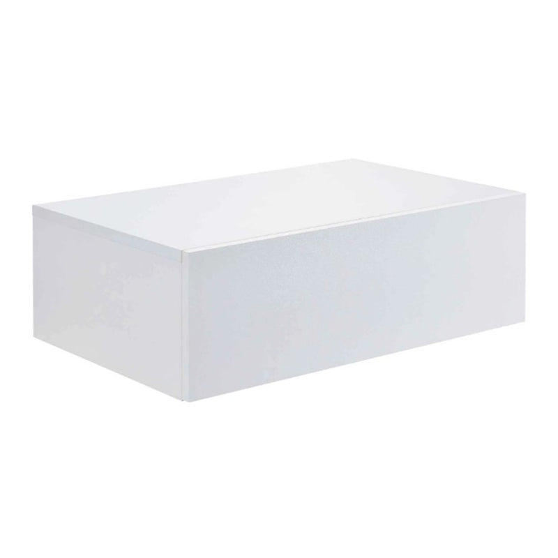 Комплект 2 скрина - нощни шкафчета за стена, лъскаво бяло - 46 x 30 x 15 см - модел 4