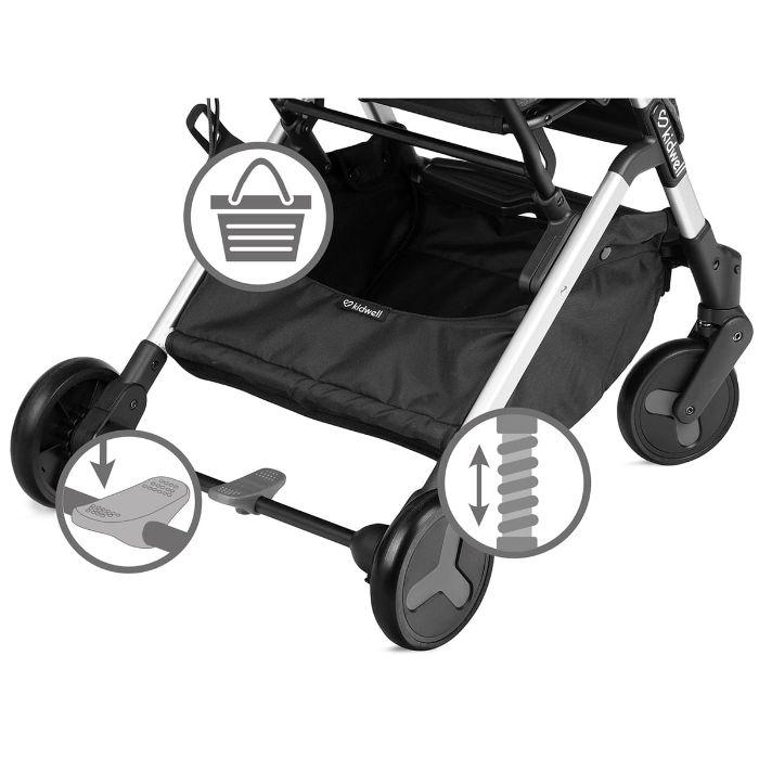 Спортна детска количка Kidwell Mavero сребриста/черна