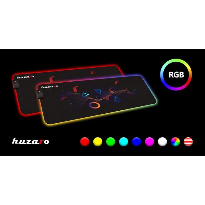 Геймърска светеща подложка за мишка HUZARO LED RGB дизайн 80х30см