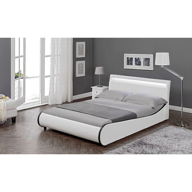 Спално легло VALENCIA WEISS с LED RGB 180 X 200 бяло