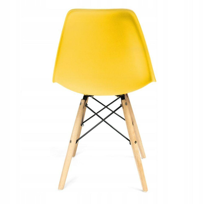 Трапезен стол в скандинавски стил от пп. жълт