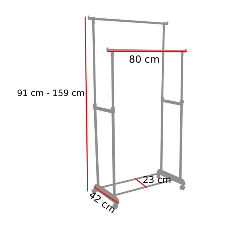 Двойна метална стойка за дрехи IGA