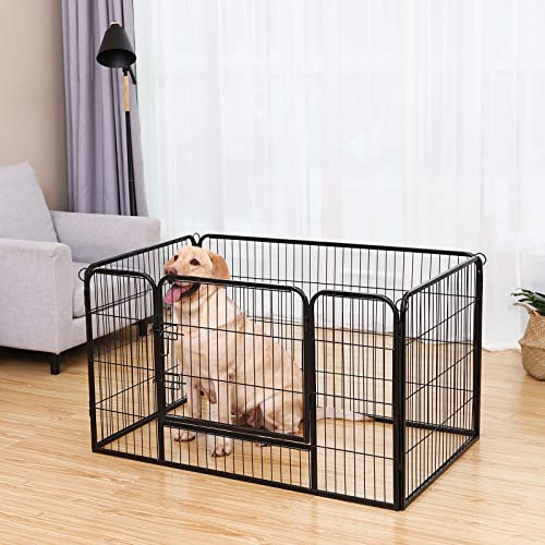 Клетка за кучета, ограда за кучета, дъска за упражнения за домашни любимци, черна FEANDREA