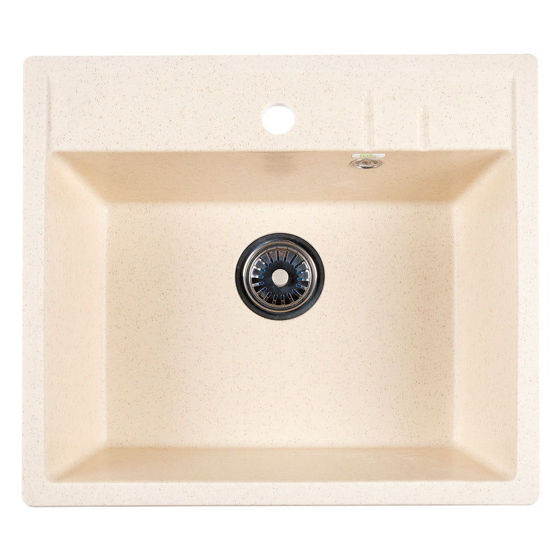 Кухненска квадратна мивка Ecostone 550х490мм, композитен материал, бежова