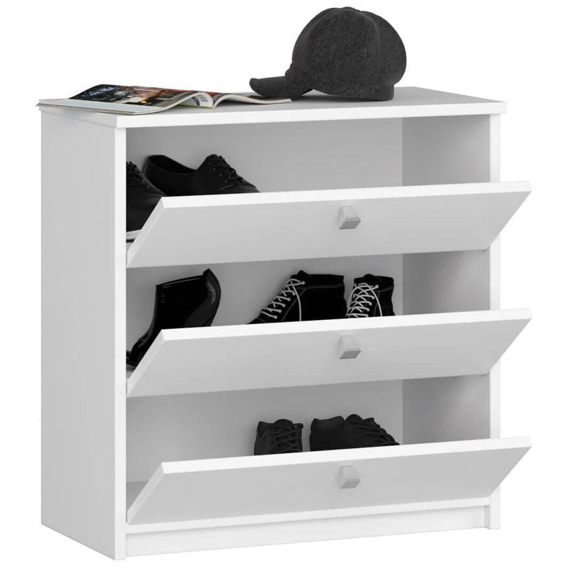 Шкаф за обувки с 3 чекмеджета 60 x 62 x 31 см бял