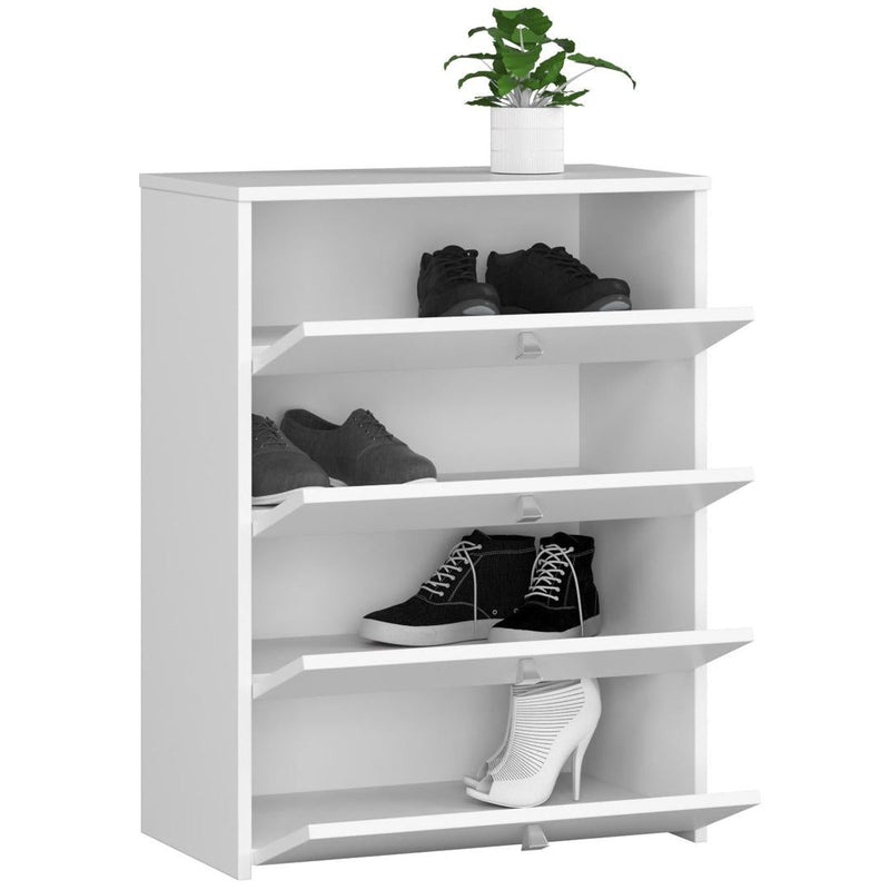Шкаф за обувки с 4 чекмеджета 66 x 85 x 36 см бял