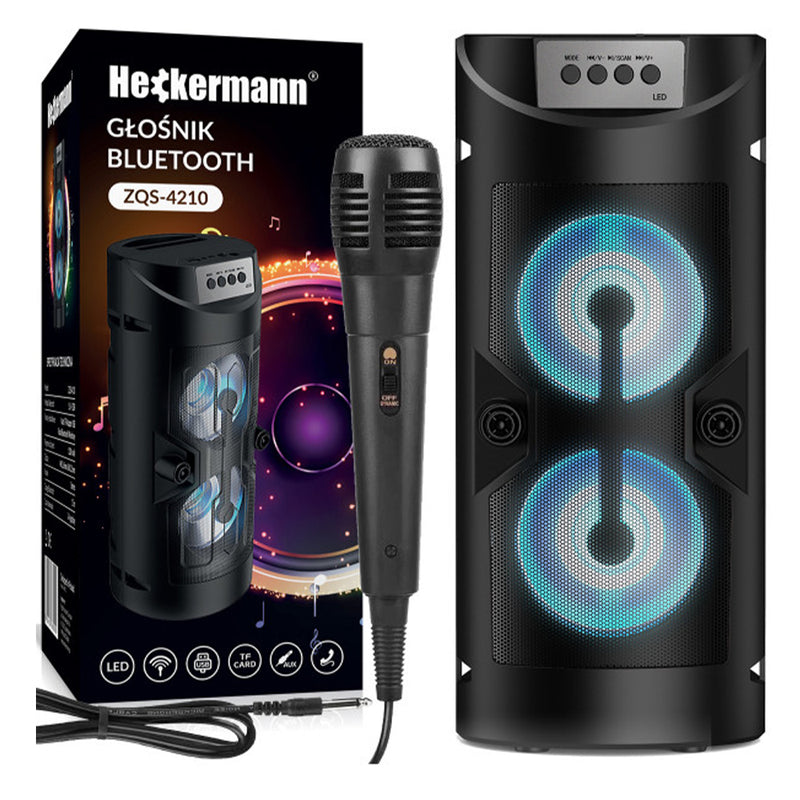 Преносима колонка Heckermann ZQS-4210 с безжична връзка, bluetooth и микрофон