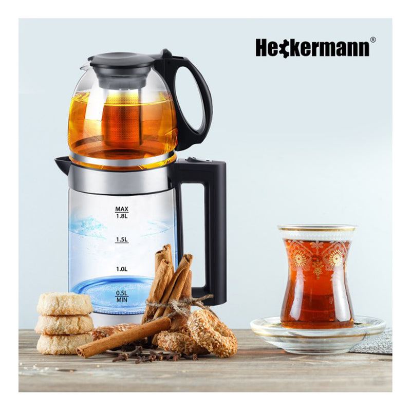 Чайник, електрическа кана с филтър за чай 2 в 1 Heckermann