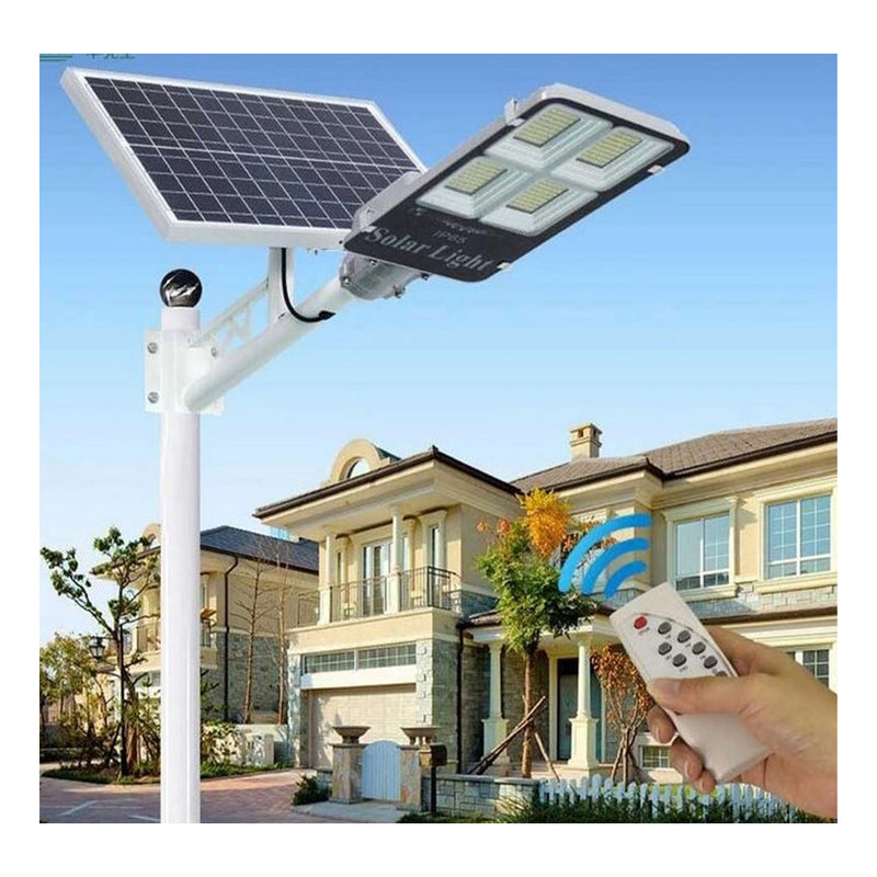 Улична прожекторна лампа LED със слънчев панел - опора и дистанционно IP65 150W 6000K