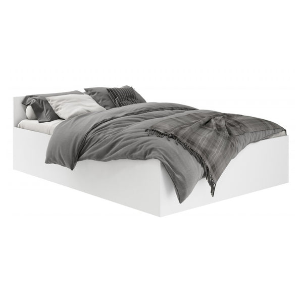 Двойно легло с хидравлична система и матрак с място за съхранение 120 x 200 см бяло