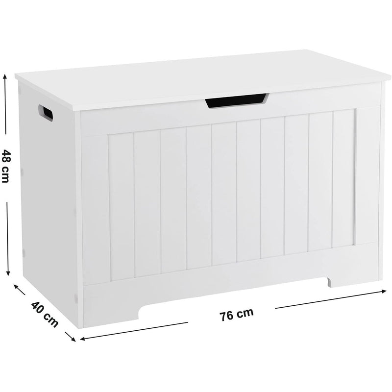 Кутия за съхранение на играчки MDF бяла 76 x 40 x 48 см