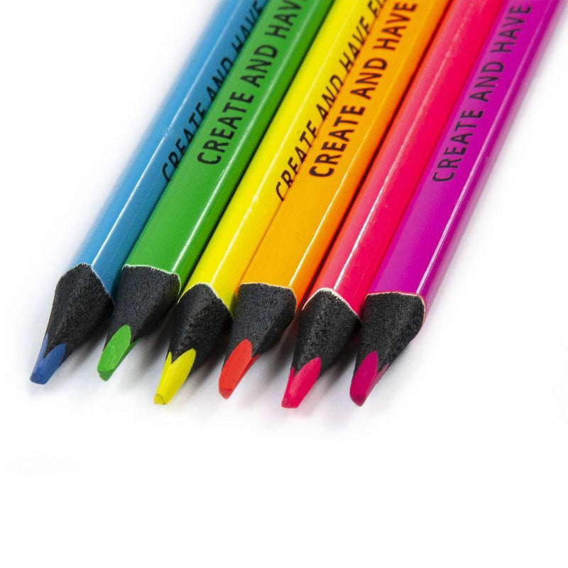 Комплект 6 цветни неонови молива
