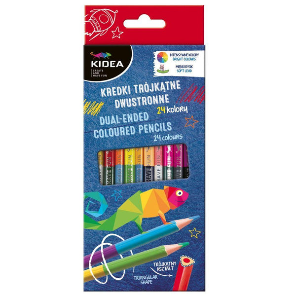 Комплект 12 цветни моливи, 24 цвята KIDEA