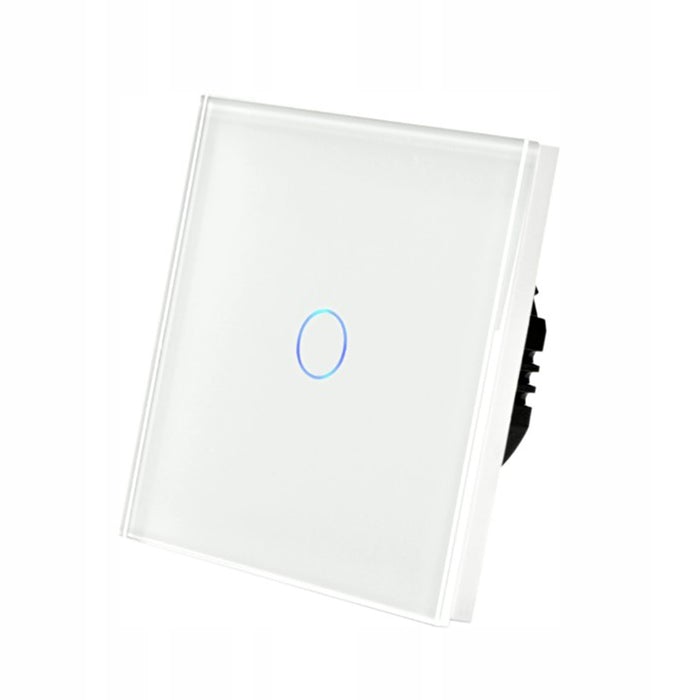Стандартен превключвател със стъклен дисплей, бял