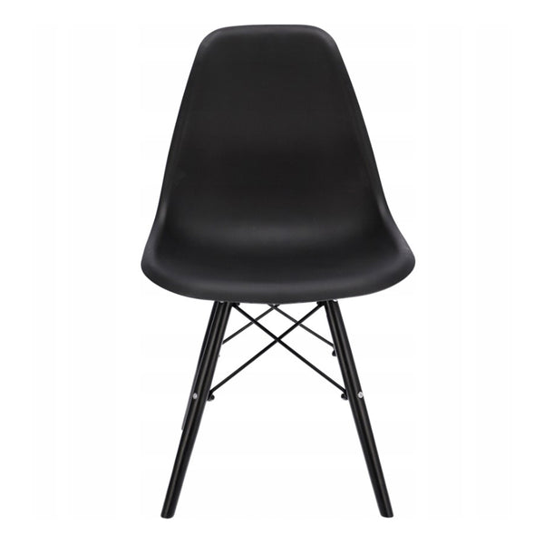 Черен стол в скандинавски стил с черни крака