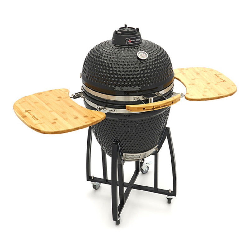 Керамичен грил за барбекю с капак - KAMADO BLACK EDITION 55 см