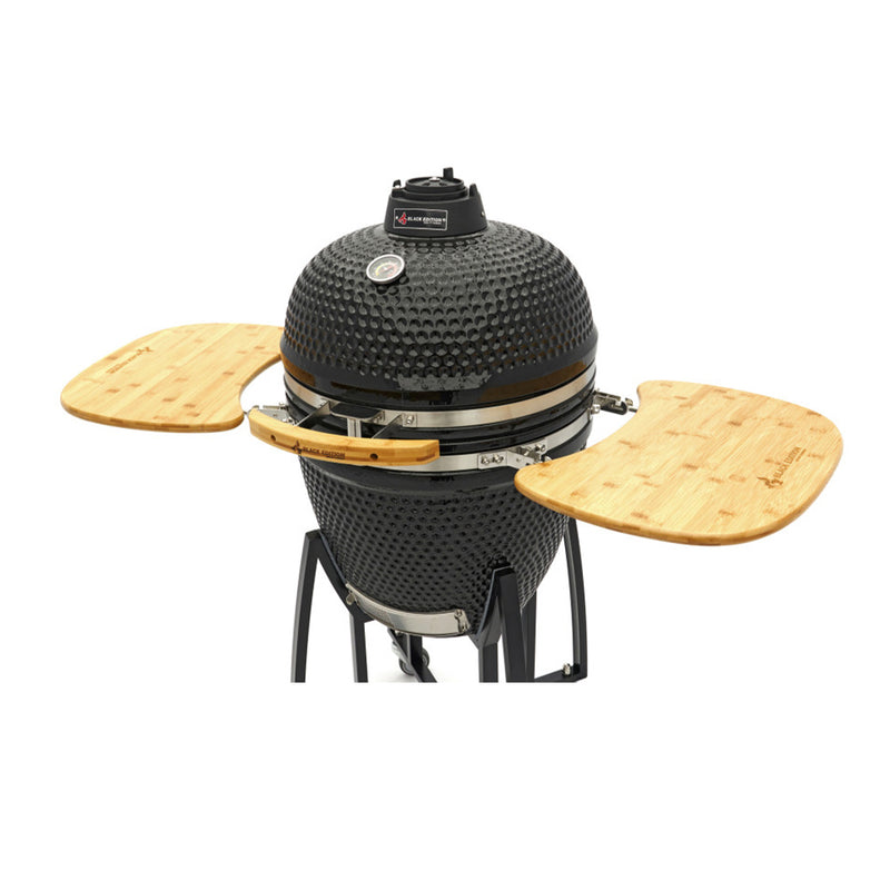 Керамичен грил за барбекю с капак - KAMADO BLACK EDITION 55 см