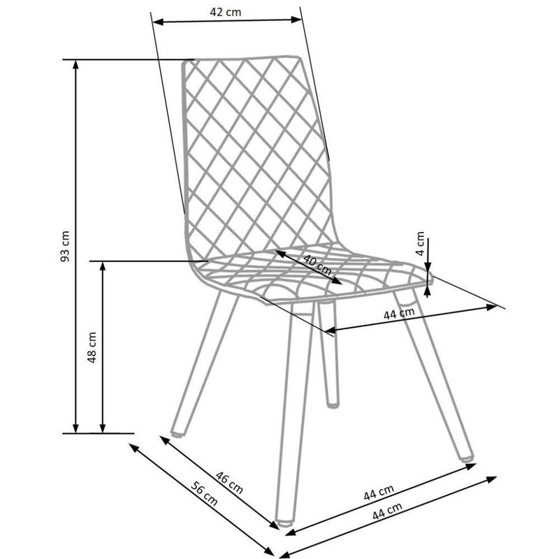 Тапициран стол K-282 сив 56 X 44 X 93 X 48см