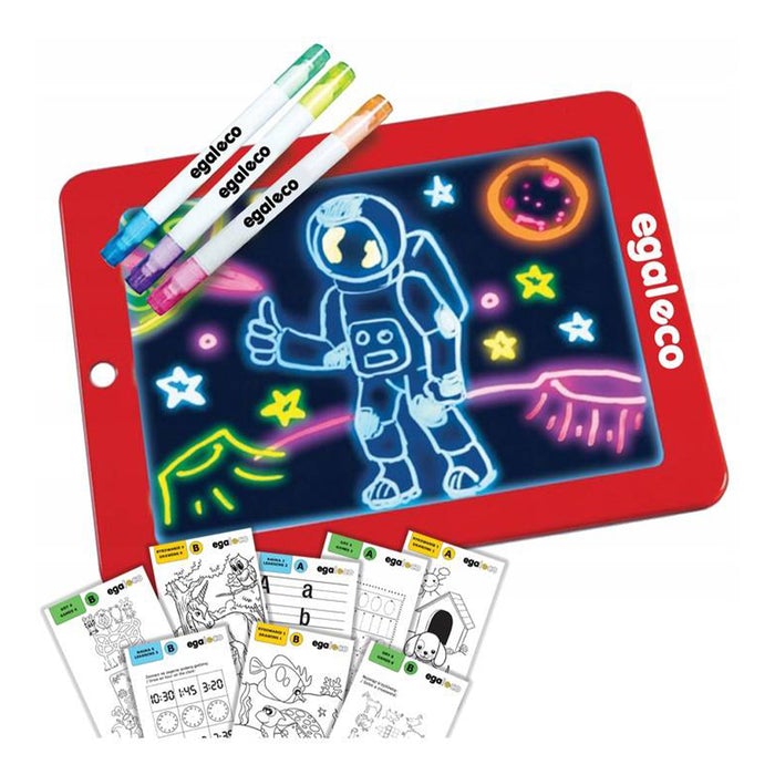 Образователен таблет/дъска за рисуване с 3 двуцветни маркера и 50 шаблона