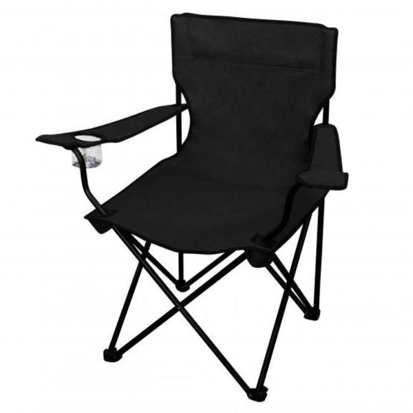 Сгъваем стол за къмпинг, риболов, черен 52х52х80 см