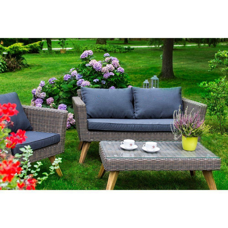 Комплект градински мебели с възглавници Malmo, тъмносини