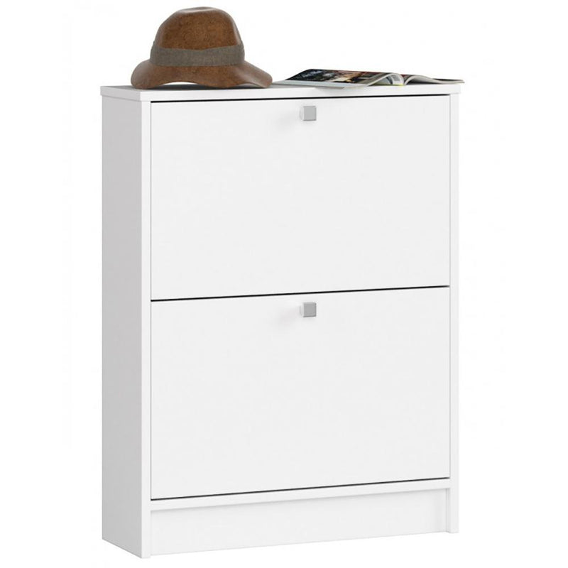Шкаф за обувки с 2 чекмеджета, бял, 60 х 80 х 20 см