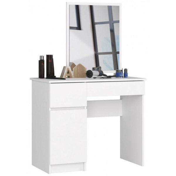 Тоалетка с огледало и чекмеджета, бяла модел 2
