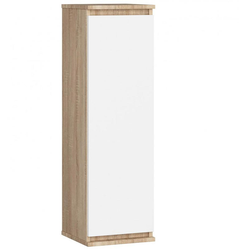 Вертикален шкаф към стена за всекидневна, дъб сонома/бял 99 х 30 х 30 см